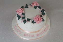 80th birthday rose cake